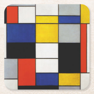 Zusammensetzung, Mondrian Rechteckiger Pappuntersetzer