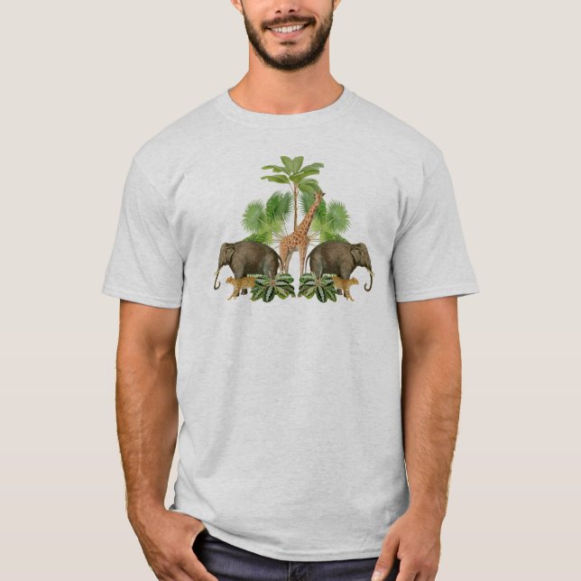Zusammensetzung niedlicher tropischer Tiere T-Shirt (Vorderseite)