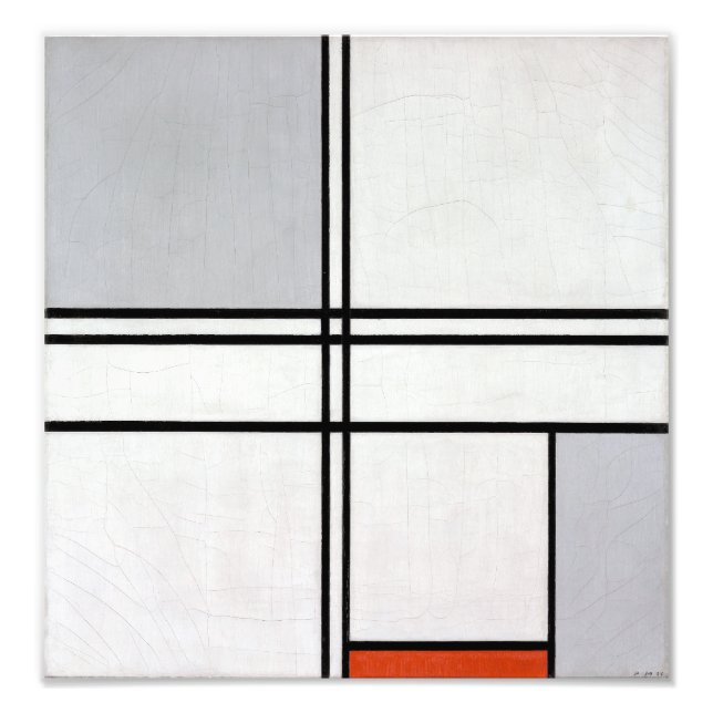 Zusammensetzung (Nr. 1) Graurot | Piet Mondrian | Fotodruck (Vorne)