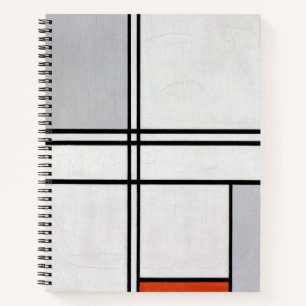 Zusammensetzung (Nr. 1) Graurot Piet Mondrian Notizbuch