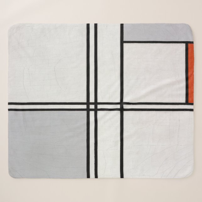 Zusammensetzung (Nr. 1) Graurot | Piet Mondrian | Sherpadecke (Vorderseite (Horizontal))