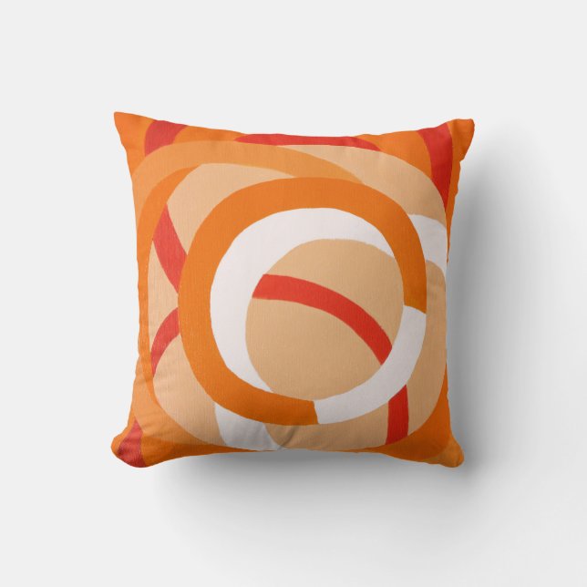 Zusammensetzung Nr. 43 - Orangefarbenes Monochrom Kissen (Vorderseite)