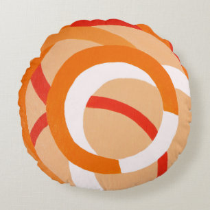 Zusammensetzung Nr. 43 - Orangefarbenes Monochrom Rundes Kissen