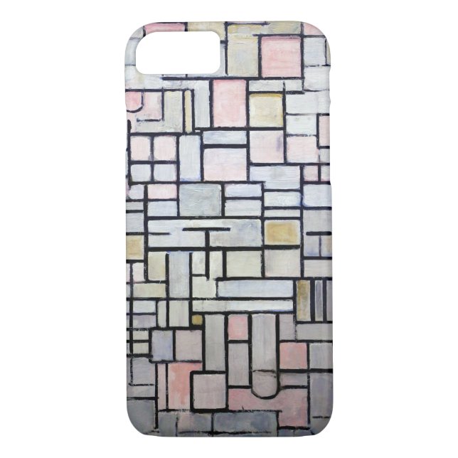 Zusammensetzung Rosa und Grau, Mondrian Case-Mate iPhone Hülle (Rückseite)