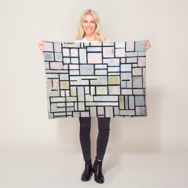 Zusammensetzung Rosa und Grau, Mondrian Fleecedecke (Beispiel)