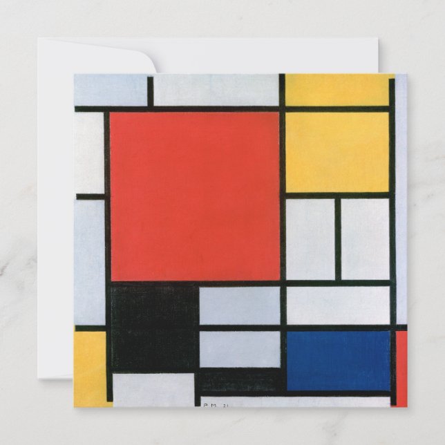 Zusammensetzung Rot, Gelb, Blau, Schwarz | Mondria (Vorderseite)