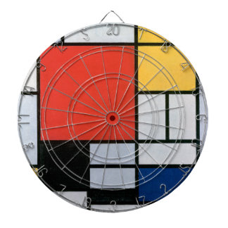 Zusammensetzung Rot, Gelb, Blau, Schwarz | Mondria Dartscheibe