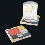 Zusammensetzung Rot, Gelb, Blau, Schwarz | Mondria Steinuntersetzer<br><div class="desc">Die Komposition mit Rot,  Gelb,  Blau und Schwarz ist ein Gemälde von Piet Mondriaan aus dem Jahr 1921.</div>