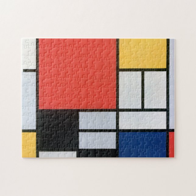 Zusammensetzung Rot, Gelb, Blau, Schwarz, Mondrian (Horizontal)