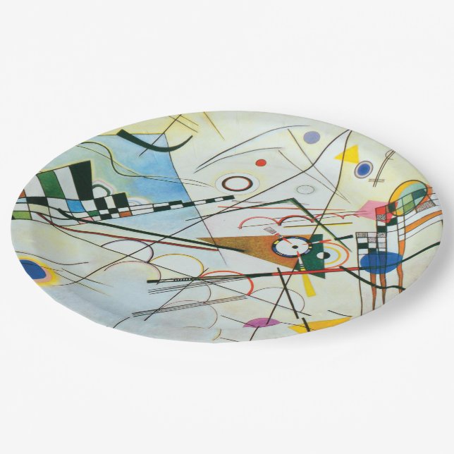 Zusammensetzung VIII von Wassily Kandinsky Pappteller (Schrägansicht)