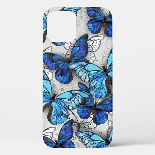 Zusammensetzung von White und Blue Butterflies Case-Mate iPhone Hülle (Rückseite)