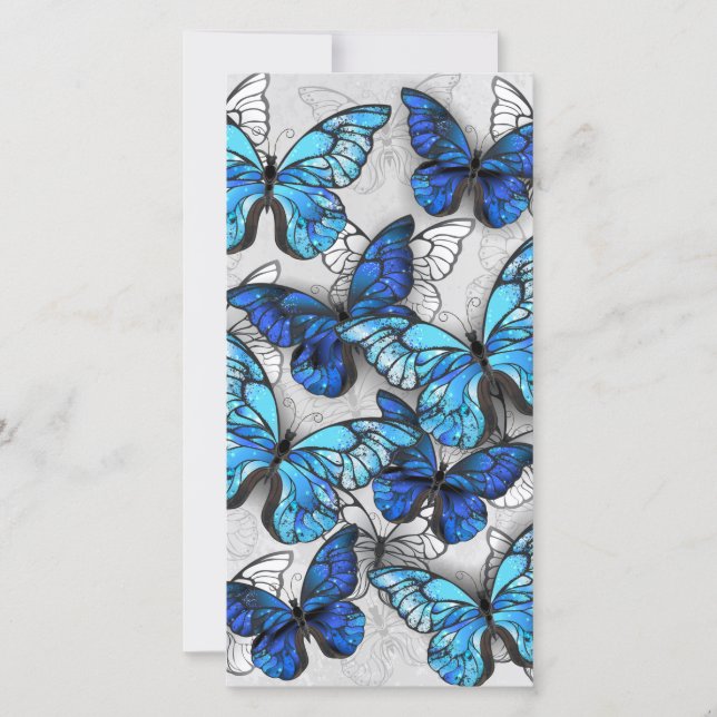 Zusammensetzung von White und Blue Butterflies Dankeskarte (Vorderseite)