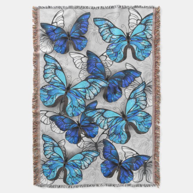 Zusammensetzung von White und Blue Butterflies Decke (Vorderseite Vertikal)