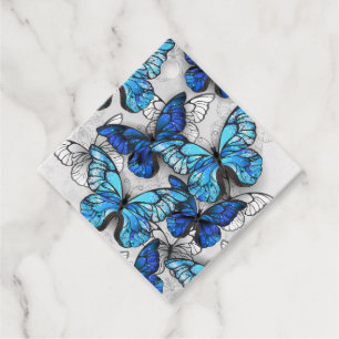 Zusammensetzung von White und Blue Butterflies Geschenkanhänger