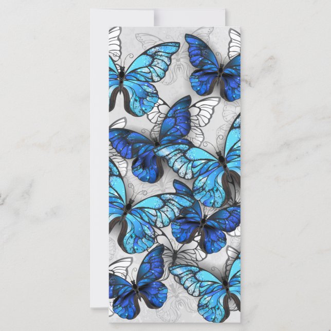 Zusammensetzung von White und Blue Butterflies Karte (Vorderseite)
