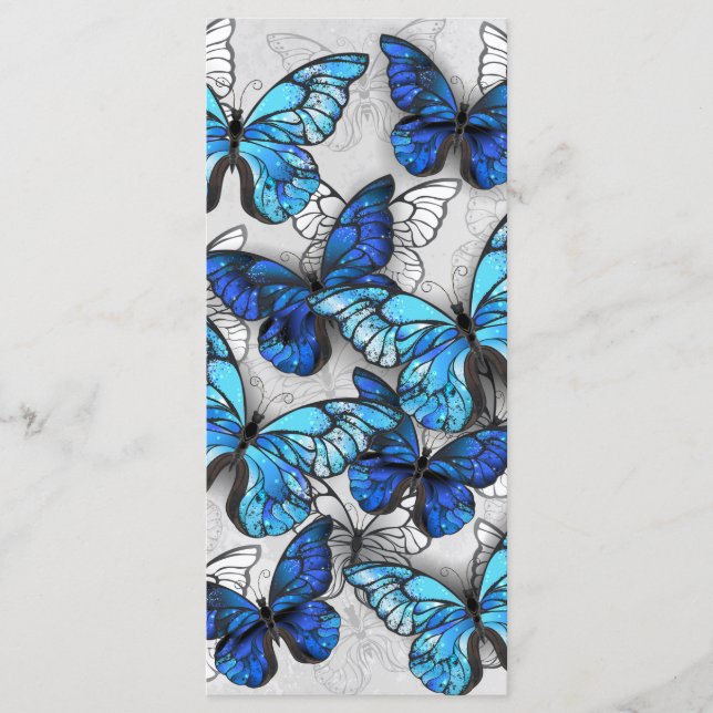 Zusammensetzung von White und Blue Butterflies Menükarte (Vorderseite)