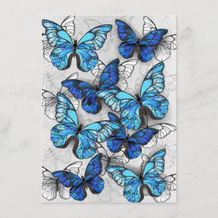 Zusammensetzung von White und Blue Butterflies Menükarte