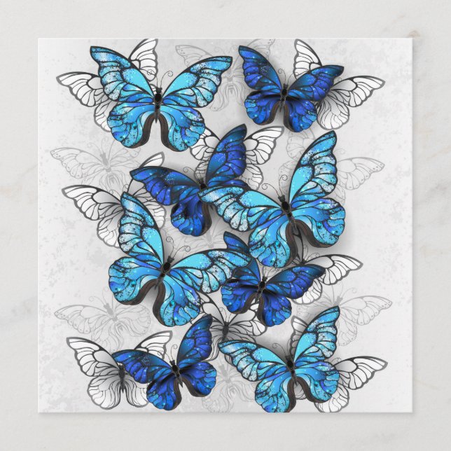 Zusammensetzung von White und Blue Butterflies Menükarte (Vorderseite)