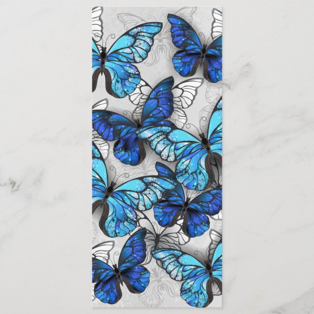 Zusammensetzung von White und Blue Butterflies Menükarte (Vorderseite)