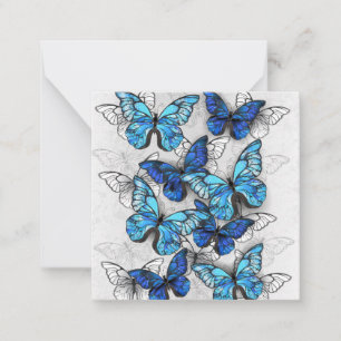 Zusammensetzung von White und Blue Butterflies Mitteilungskarte