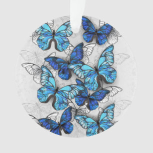 Zusammensetzung von White und Blue Butterflies Ornament
