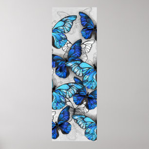 Zusammensetzung von White und Blue Butterflies Poster