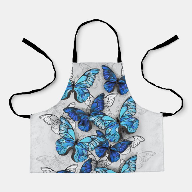 Zusammensetzung von White und Blue Butterflies Schürze (Vorderseite)
