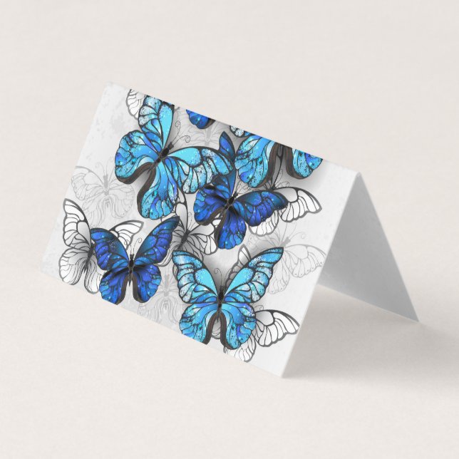 Zusammensetzung von White und Blue Butterflies Visitenkarten (Vorderseite)