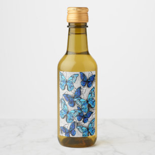 Zusammensetzung von White und Blue Butterflies Weinetikett