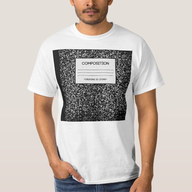 Zusammensetzungs-Notizbuch-Entwurf T-Shirt (Vorderseite)