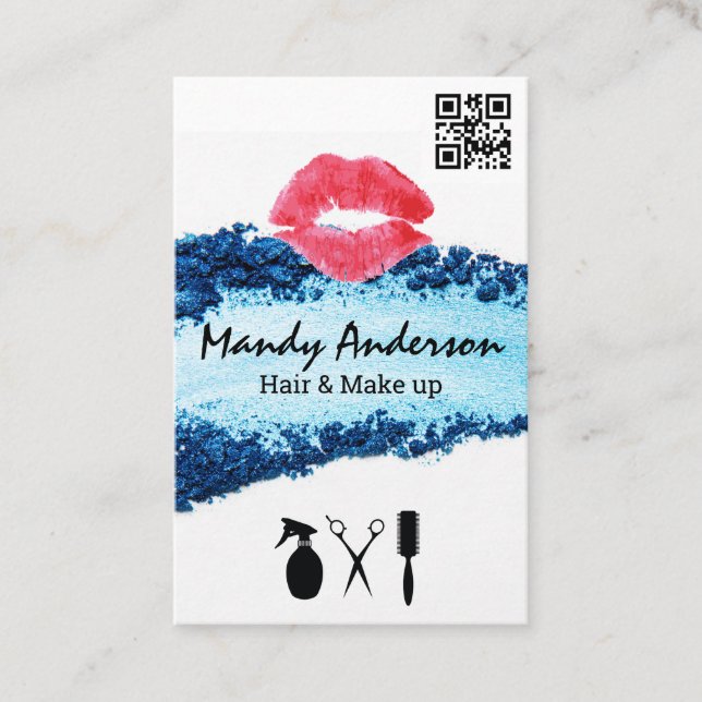 zusammenstellen | Kiss Stain | Haargeräte | QR-Cod Visitenkarte (Vorderseite)
