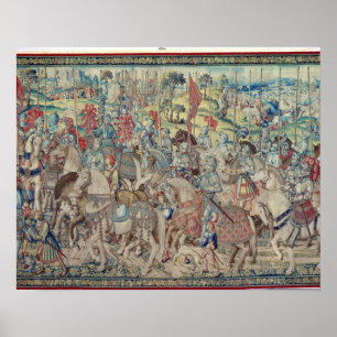 Zusammenstellung der Reiter, aus der Tapisserie vo Poster