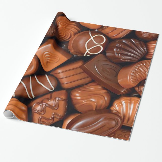Zusammenstellung der verlockenden Schokoladen Geschenkpapier (Ungerollt)