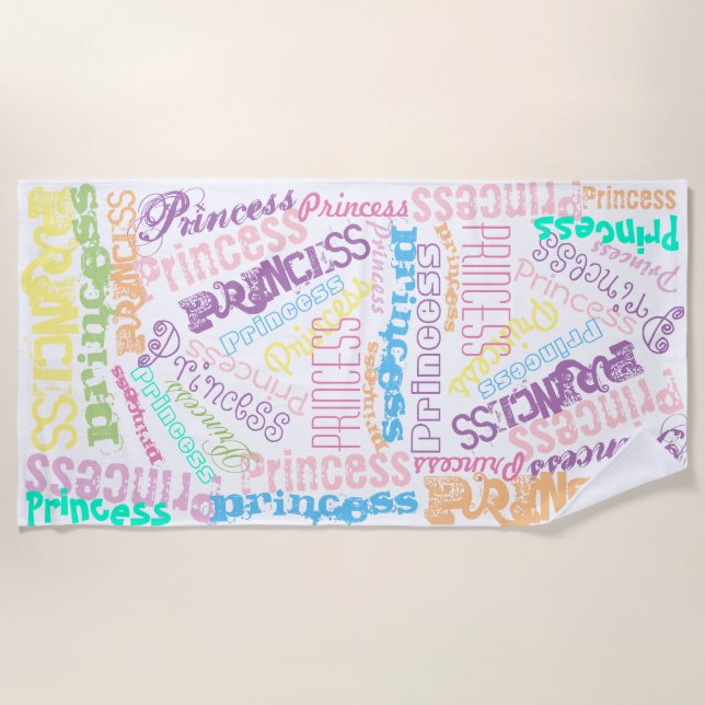 Zusammenstellung von personalisierten Pastellprinz Strandtuch (Vorderseite)