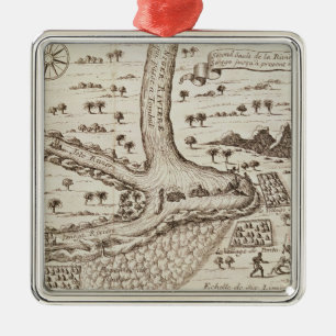 Zusammenströmen des Nigers Ornament Aus Metall