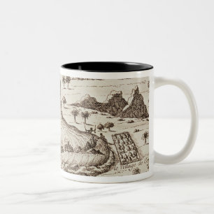 Zusammenströmen des Nigers Zweifarbige Tasse