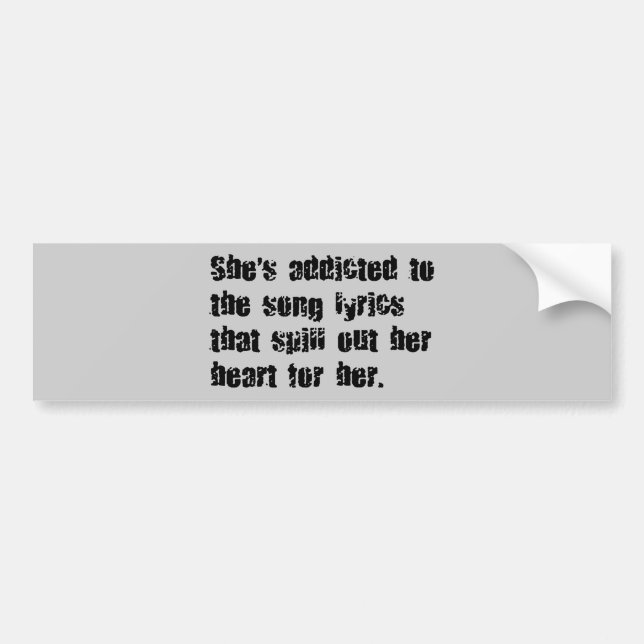 ZUSÄTZLICHE SONG-TEXTE HERZ SPILL SAD EMO-STELLUNG AUTOAUFKLEBER (Vorne)