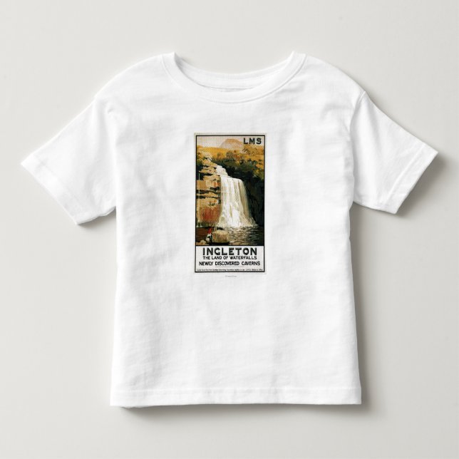 Zuschauer-Aufstieg auf Wasserfall-Eisenbahn-Plakat Kleinkind T-shirt (Vorderseite)