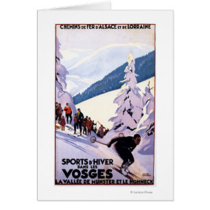 Zuschauer beobachten Skifahrer Poster