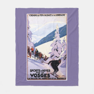 Zuschauer beobachten Skifahrer Poster Fleecedecke