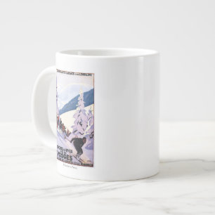 Zuschauer beobachten Skifahrer Poster Jumbo-Tasse