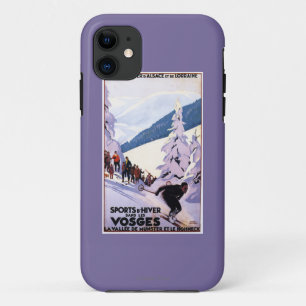 Zuschauer, die Skifahrer-Plakat aufpassen Case-Mate iPhone Hülle
