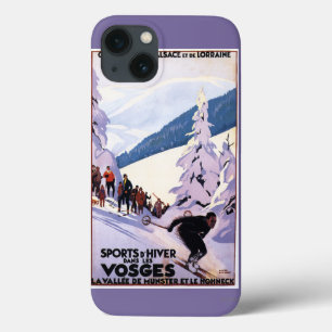 Zuschauer, die Skifahrer-Plakat aufpassen Case-Mate iPhone Hülle