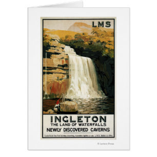 Zuschauer klettern auf dem Poster der Wasserfall-E