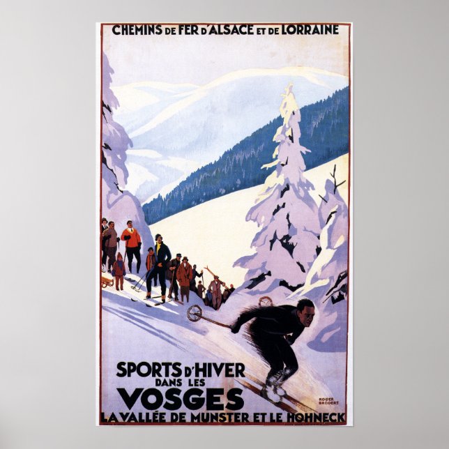 Zuschauer schauen Skier-Poster Poster (Vorne)