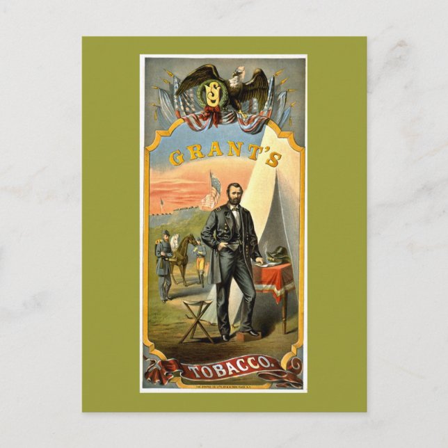 Zuschüsse Tabak und Vintag 1874 Postkarte (Vorderseite)