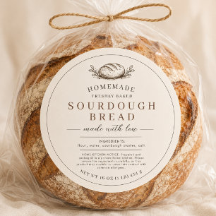 Zutaten für Brot Produktetikett Runder Aufkleber