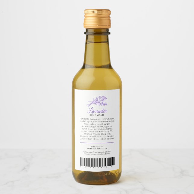 Zutaten für die Schönheit und Barcode-Etikettenlav Weinetikett (Vorderseite)