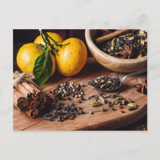 Zutaten für Masala chai Postkarte