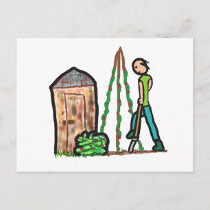 Zuteilung Gartenarbeit Postkarte